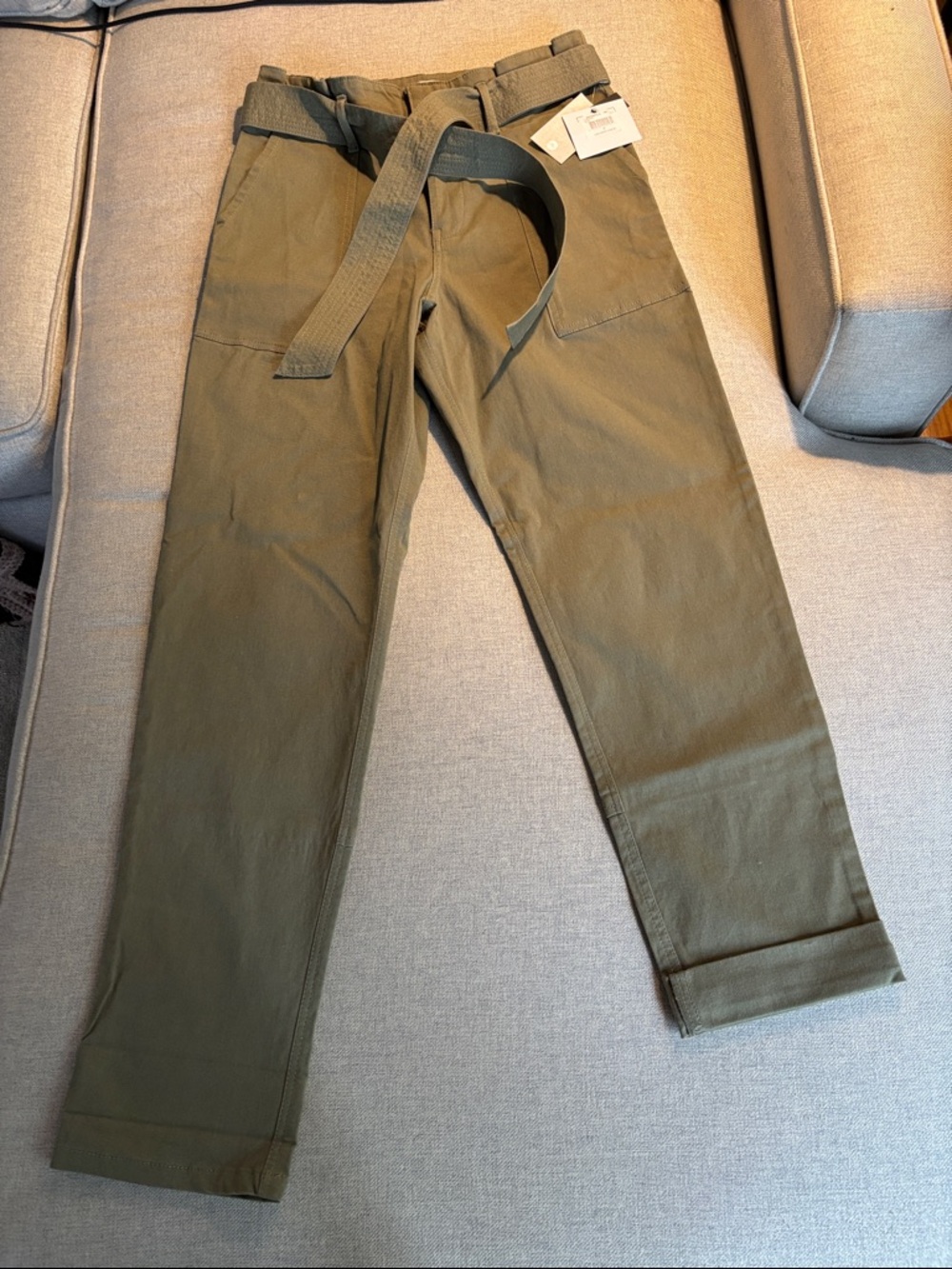 O'Neill Olive Green Cargo Pants with Integrated Belt Size S